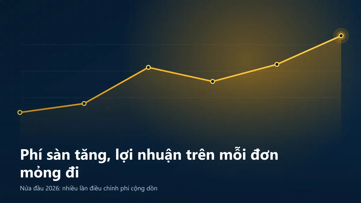 Biểu đồ chi phí sàn tăng dần trong khi lợi nhuận trên mỗi đơn mỏng đi